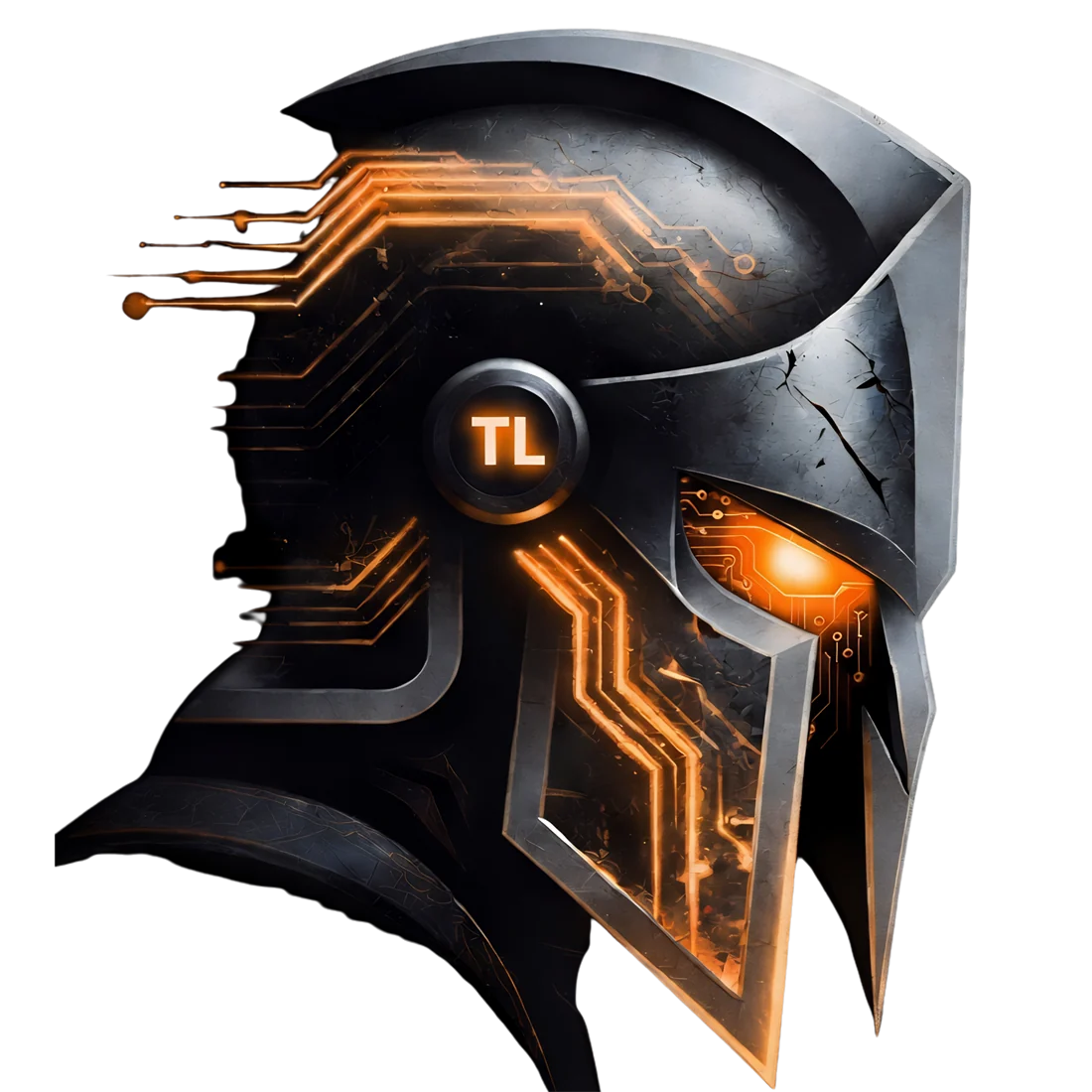 TitanLogic AI — circuit-forged helmet